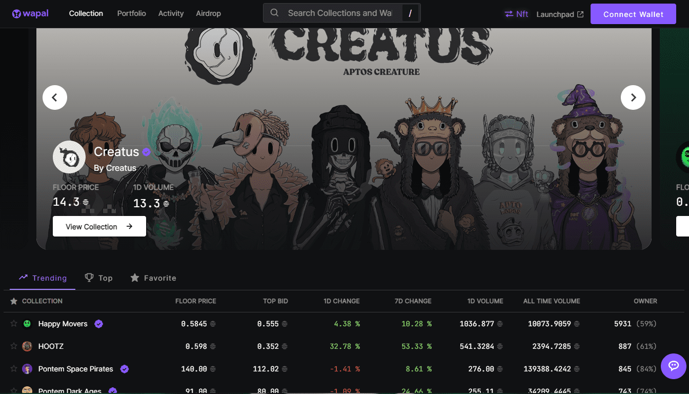 Protocolo Wapal na rede Aptos