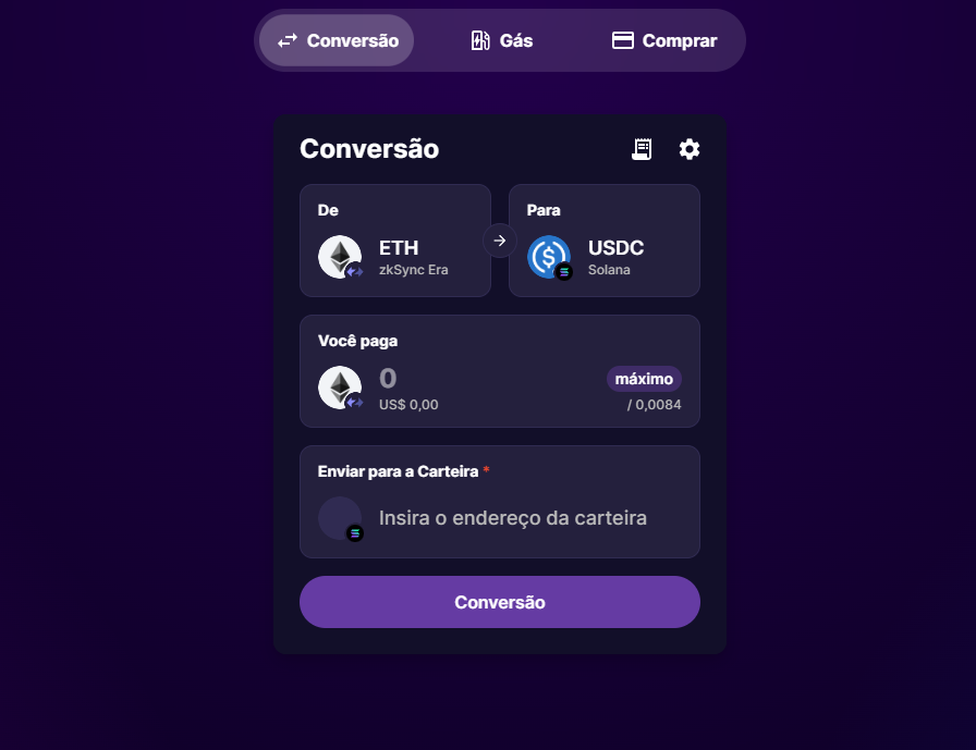 Bridge EVM para Solana na Jumper