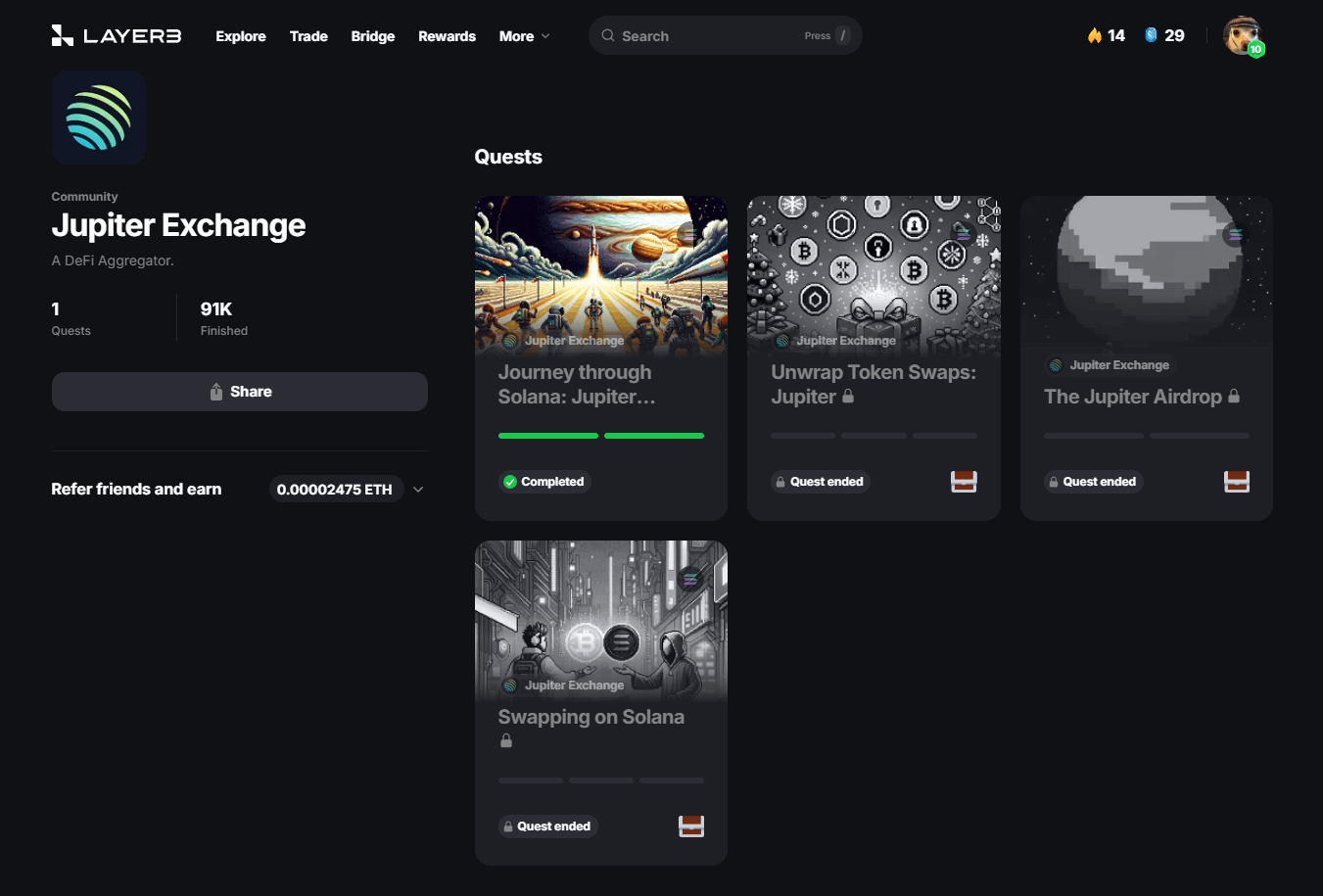 Missões da Jupiter na Layer3