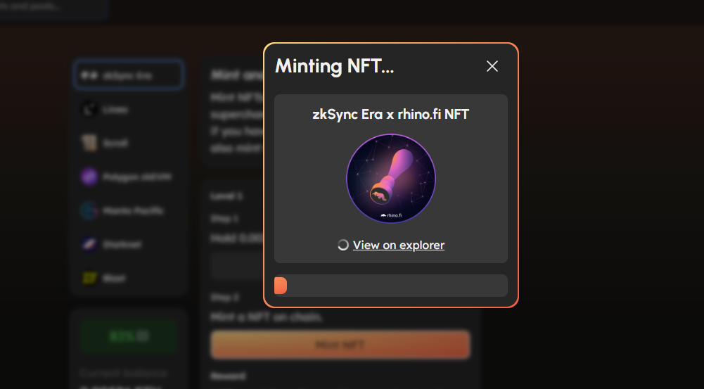 Mintando um NFT na Rhinofi