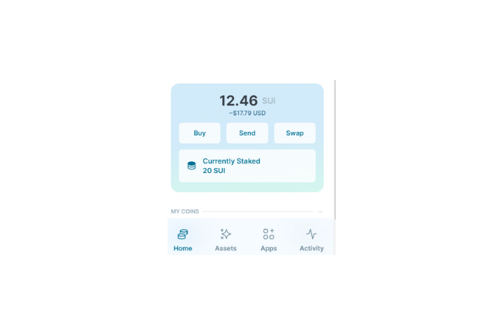 Stake de Sui na Sui Wallet